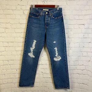 Levi’s Wedgie Straight High Rise Rigid Denim Jeans Premium Size 27